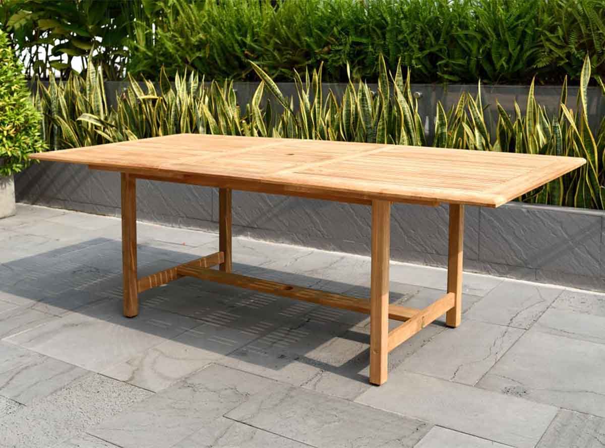 Urban Elements Mykonos 9-Piece Teak Outdoor Dining Set best teak outdoor dining tables