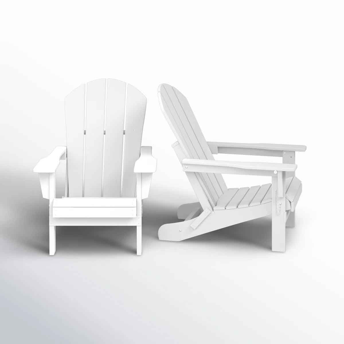 Wade Logan Laguna Foldable Outdoor Adirondack Set (Set of 2) White best adirondack chairs