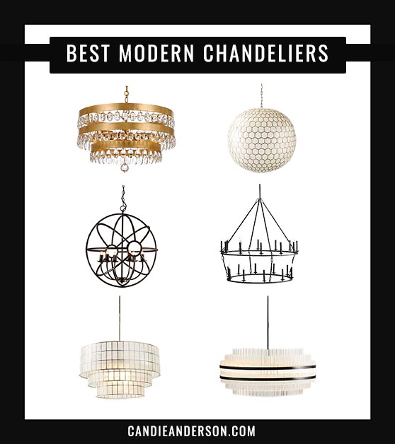 Lifestyle expert, journalist and interior design blogger Candie Anderson of candieanderson.com has the scoop on 20 of the best modern chandeliers! You'll love the rustic modern light fixtures, contemporary lighting and modern coastal inspired chandeliers!