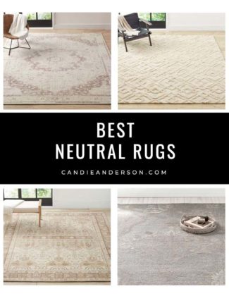 Neutral rugs are a top interior design trend! Lifestyle expert, journalist and interior design blogger Candie Anderson of candieanderson.com has the scoop on 25 of the best neutral rugs in every top design, style and trend! They're perfect for your bedroom, living room, dining room, entryway, kitchen, home office and more!