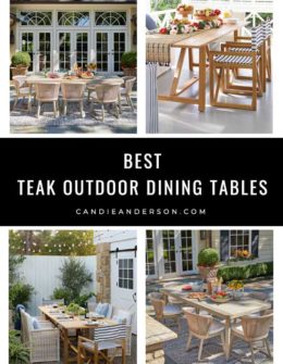 Lifestyle expert, journalist and interior design blogger Candie Anderson of candieanderson.com has the scoop on 20 of the best teak outdoor dining tables in a variety of styles and interior design trends. They're well made, gorgeous, durable and functional!