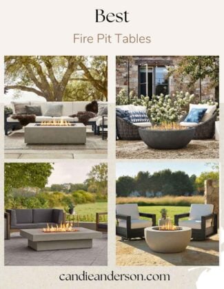 Lifestyle expert, journalist and interior design blogger Candie Anderson of candieanderson.com shares the best fire pit tables for outdoor entertaining!