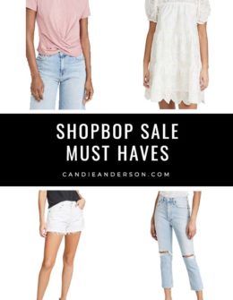 Style expert, journalist and fashion blogger Candie Anderson of candieanderson.com has the scoop on 16 of the best spring and summer fashion essentials at the 2021 Shopbop Sale happening now for a limited time! You will love the trendy tops, dresses, shorts and denim jeans!