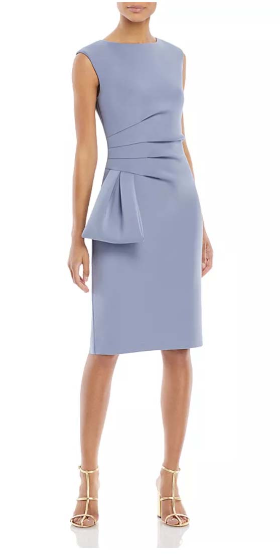 Eliza J Side Ruffle Sleeveless Dress Silver wedding guest dresses classic