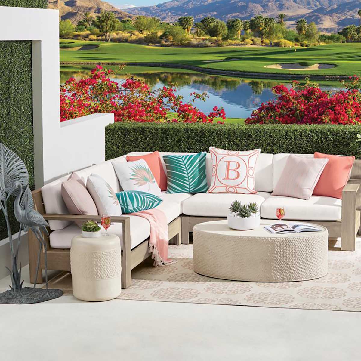 Frontgate St. Kitts 5-pc. Modular Set in Weathered Teak best outdoor teak sectionals