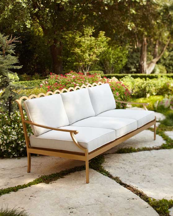 Neiman Marcus Savannah Collection Sofa Gold outdoor metal sofas