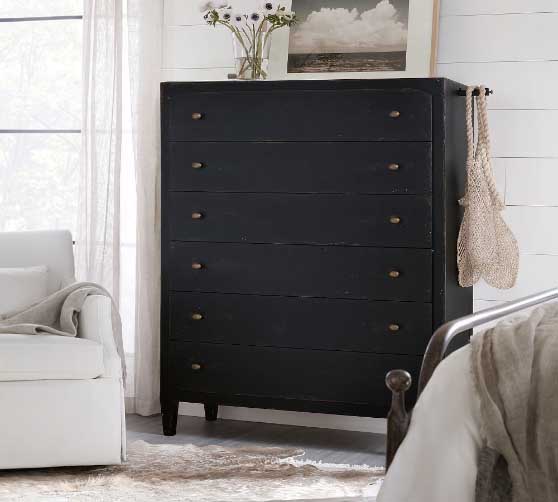 Pottery Barn Blatchford 6-Drawer Tall Dresser Black rustic dressers