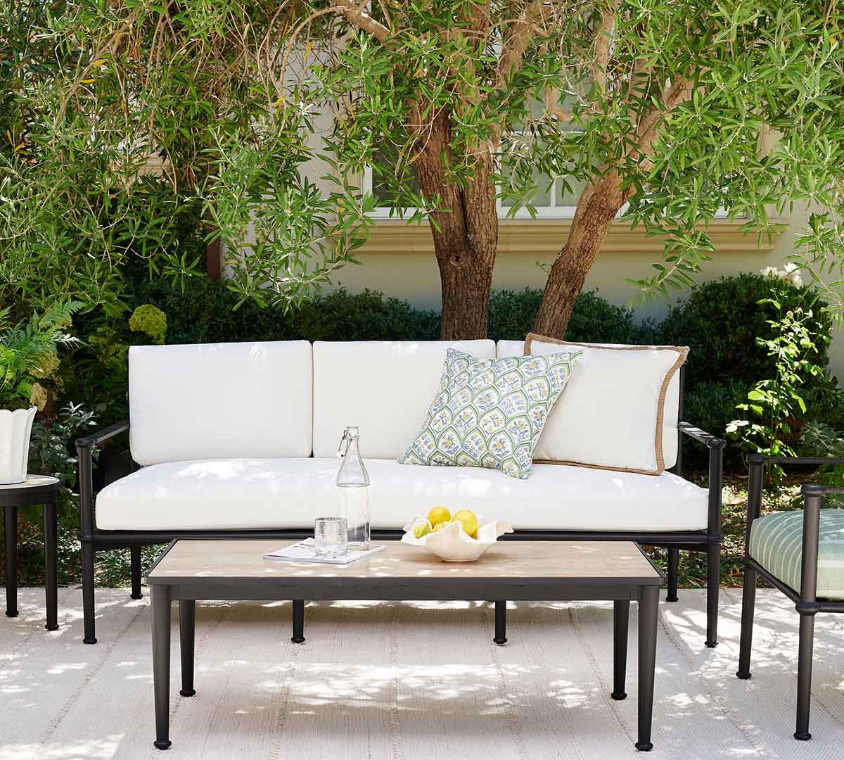 Pottery Barn Ellis Metal Outdoor Sofa (76) best metal outdoor sofas