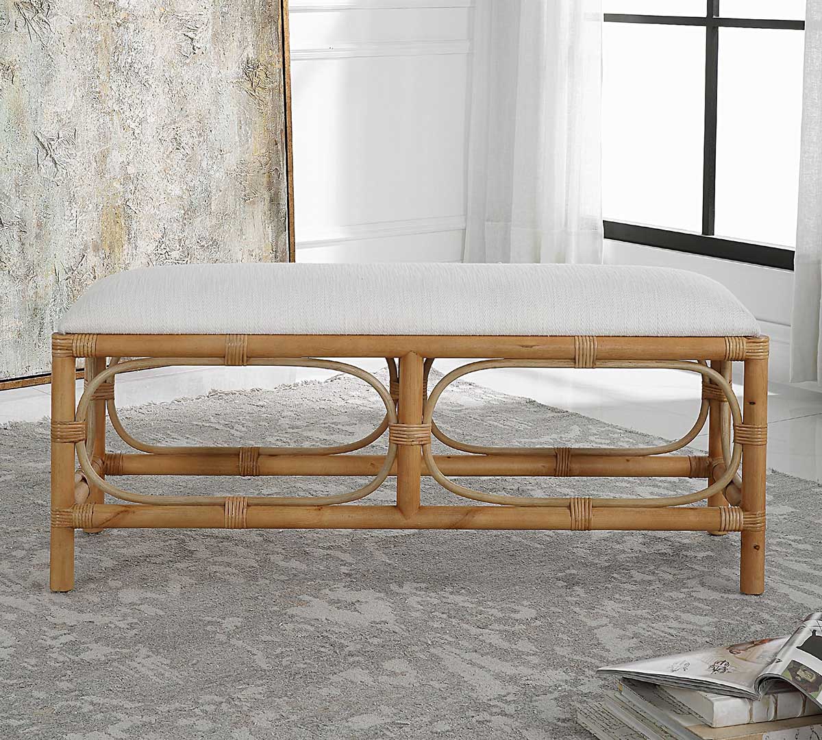 Pottery Barn Hester Bench best rattan benches