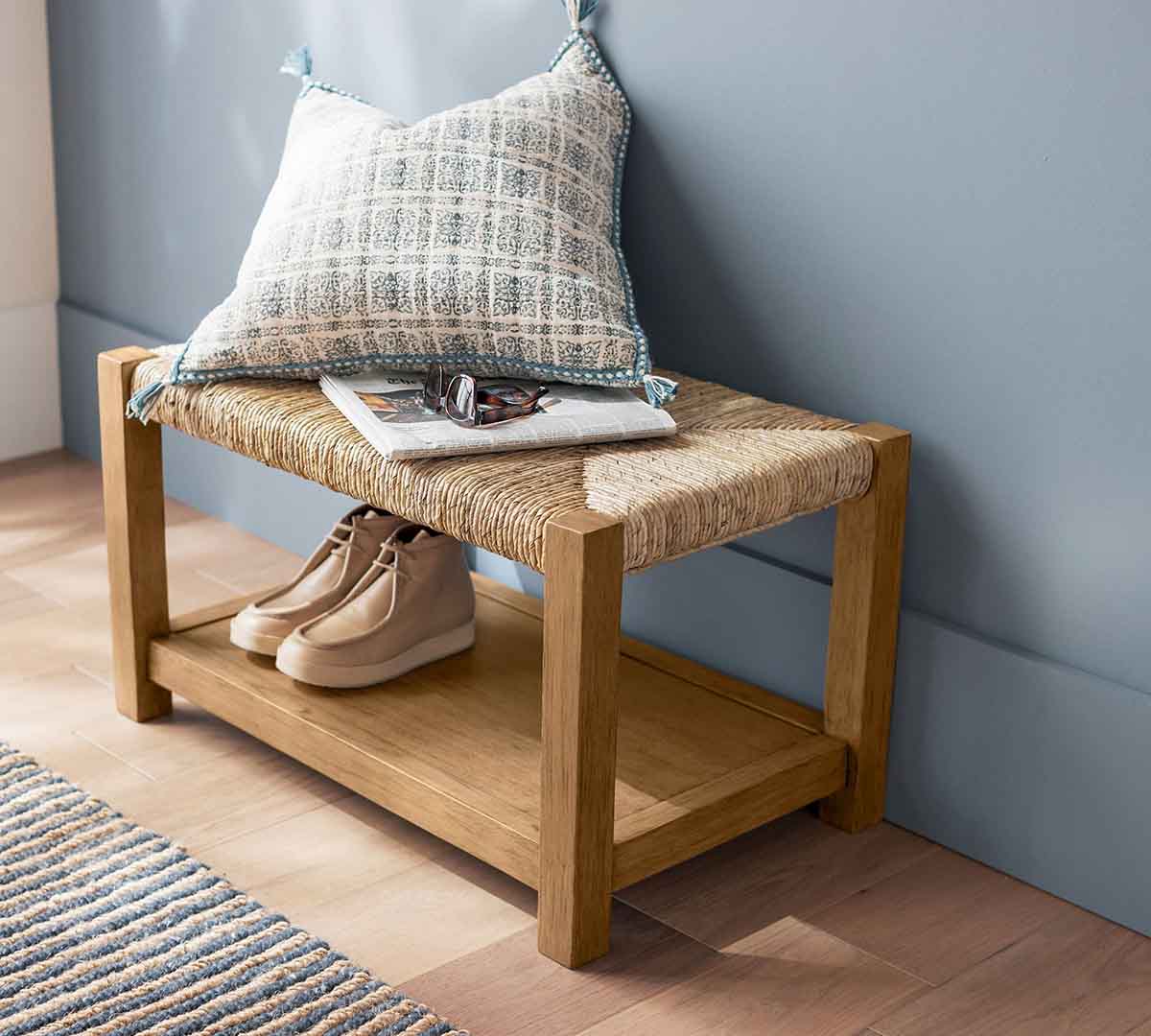 Pottery Barn Malibu Entry Shoe Bench (30) best rattan benches