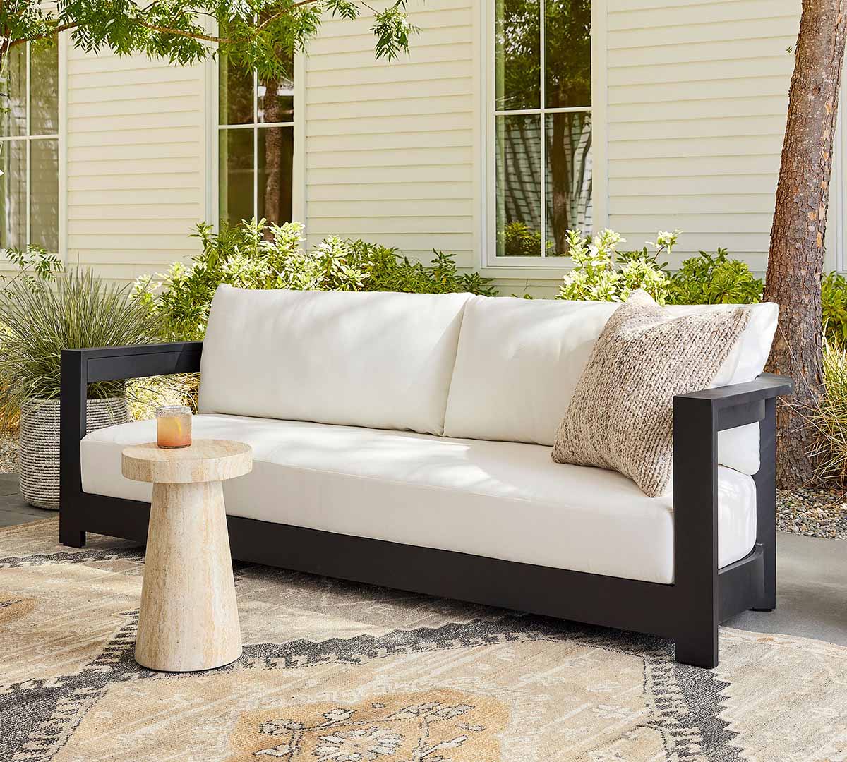 Pottery Barn Malibu Metal Curved Outdoor Sofa (89) best metal outdoor sofas