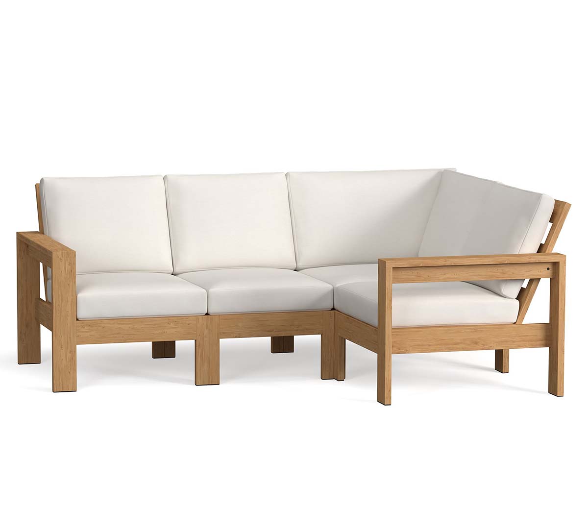 Pottery Barn Malibu Teak 4-Piece Outdoor Sectional (85) best outdoor teak sectionals