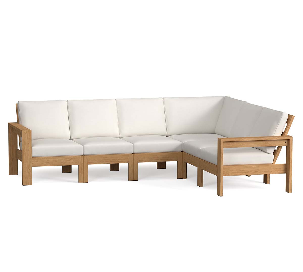 Pottery Barn Malibu Teak 6-Piece Outdoor Sectional (108") best outdoor teak sectionals