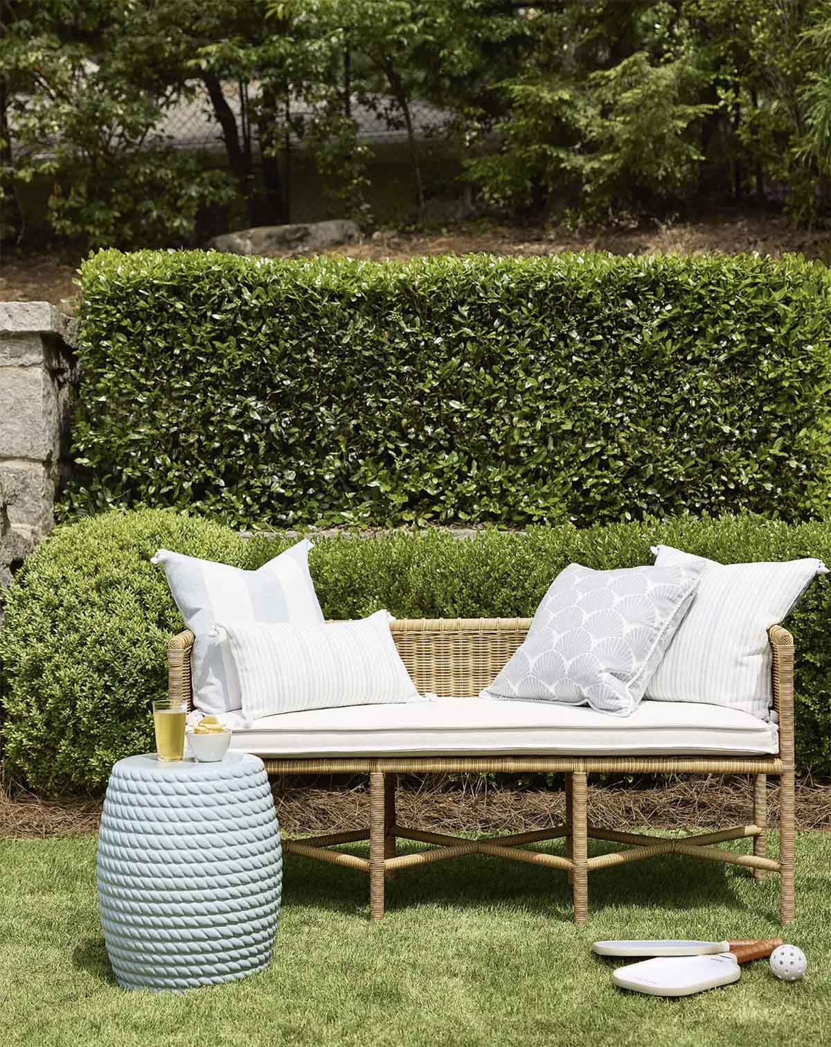 Serena and LIly Pacifica Bench Light Dune best rattan benches
