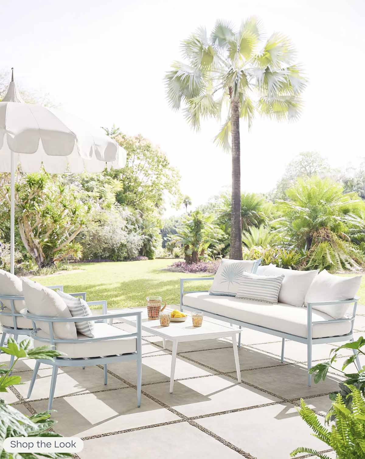 Serena and Lily Palma Sofa White best metal outdoor sofas