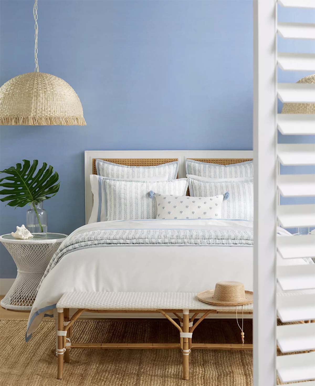 Serena and Lily Riviera Rattan Backless Bench best rattan benches