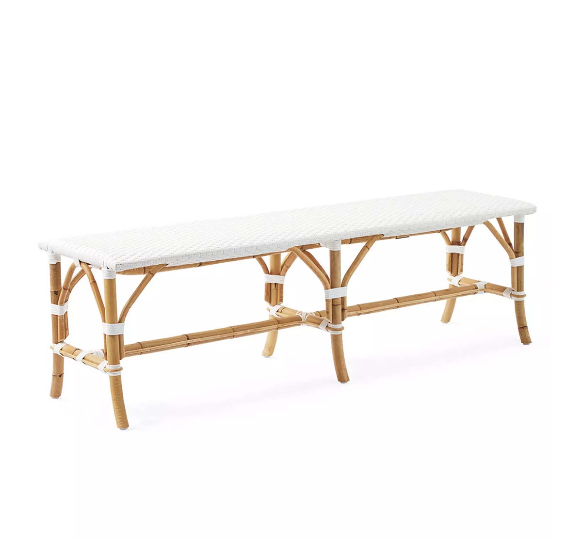 Serena and Lily Riviera Rattan Backless Bench best rattan benches