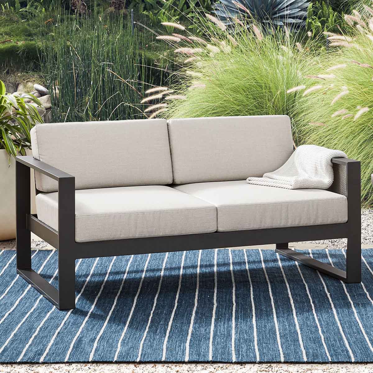 West Elm Portside Aluminum Outdoor Sofa (62–72) metal outdoor sofas best
