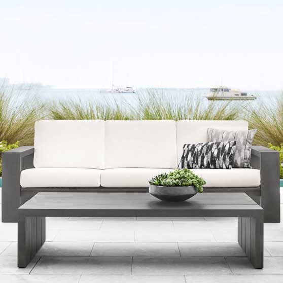 Williams-Sonoma Larnaca Outdoor Metal Sofa, 3-Seat outdoor metal sofas