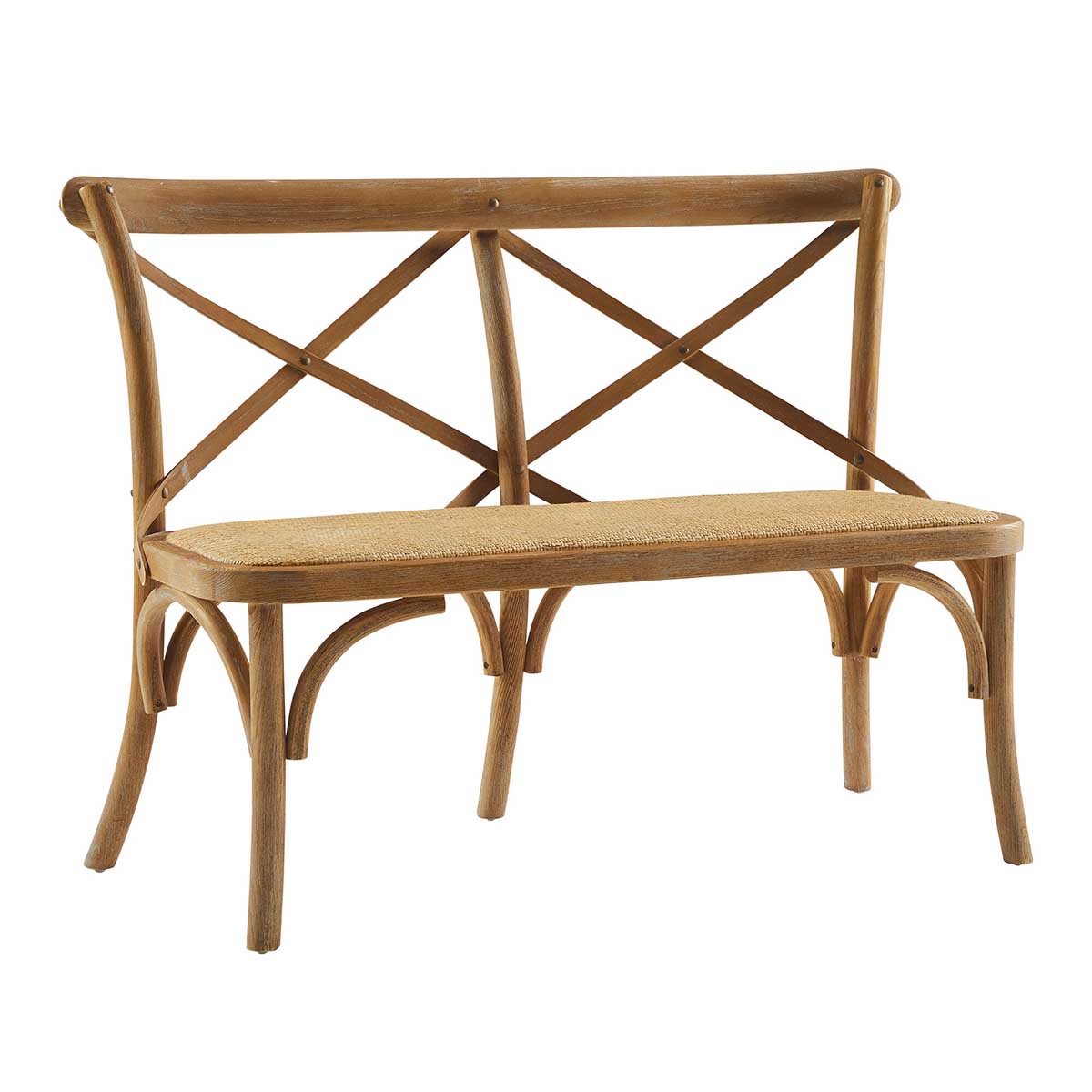World Market Syena Gray Wood and Rattan Bench best rattan benches