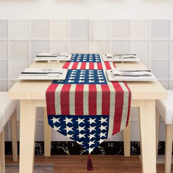 AMENON Patriotic Table Runner 4th of july table runners american flag