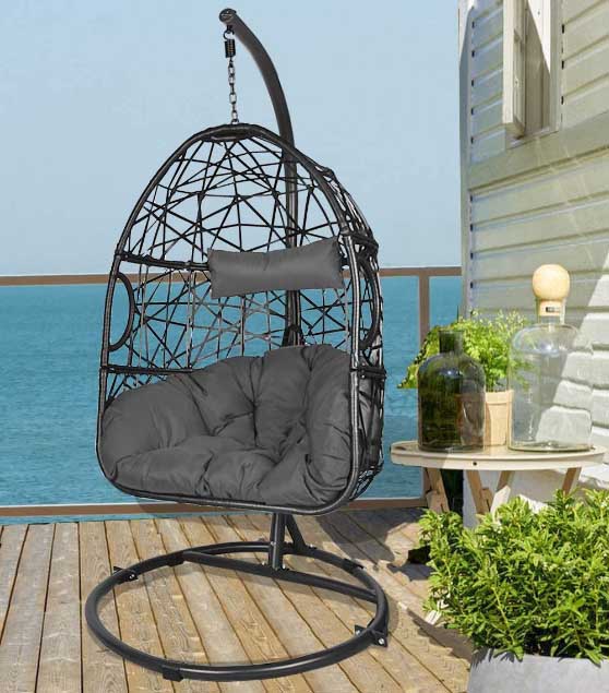 Action Club Wicker Egg Chair with Stand outdoor egg chairs