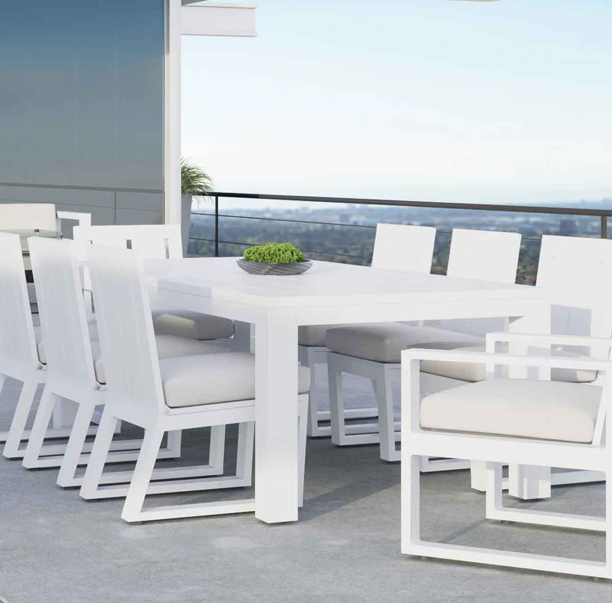 AllModern Camela Aluminum Dining Table best white outdoor dining tables