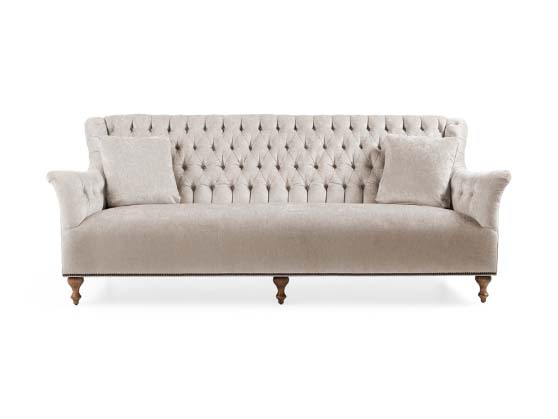 Arhaus fiona sofa vintage chenille upholstered chesterfield sofas