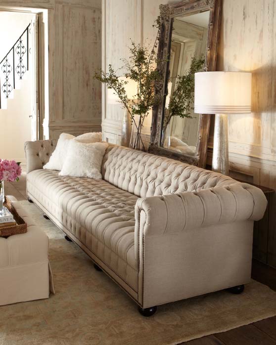 The ever popular Old Hickory Tannery Hudson Tufted-Linen Sofa is available in three different sizes and is currently deeply discounted! Don't miss out on this amazing sale where you can save a bundle on gorgeous furniture for inside and outside your home.