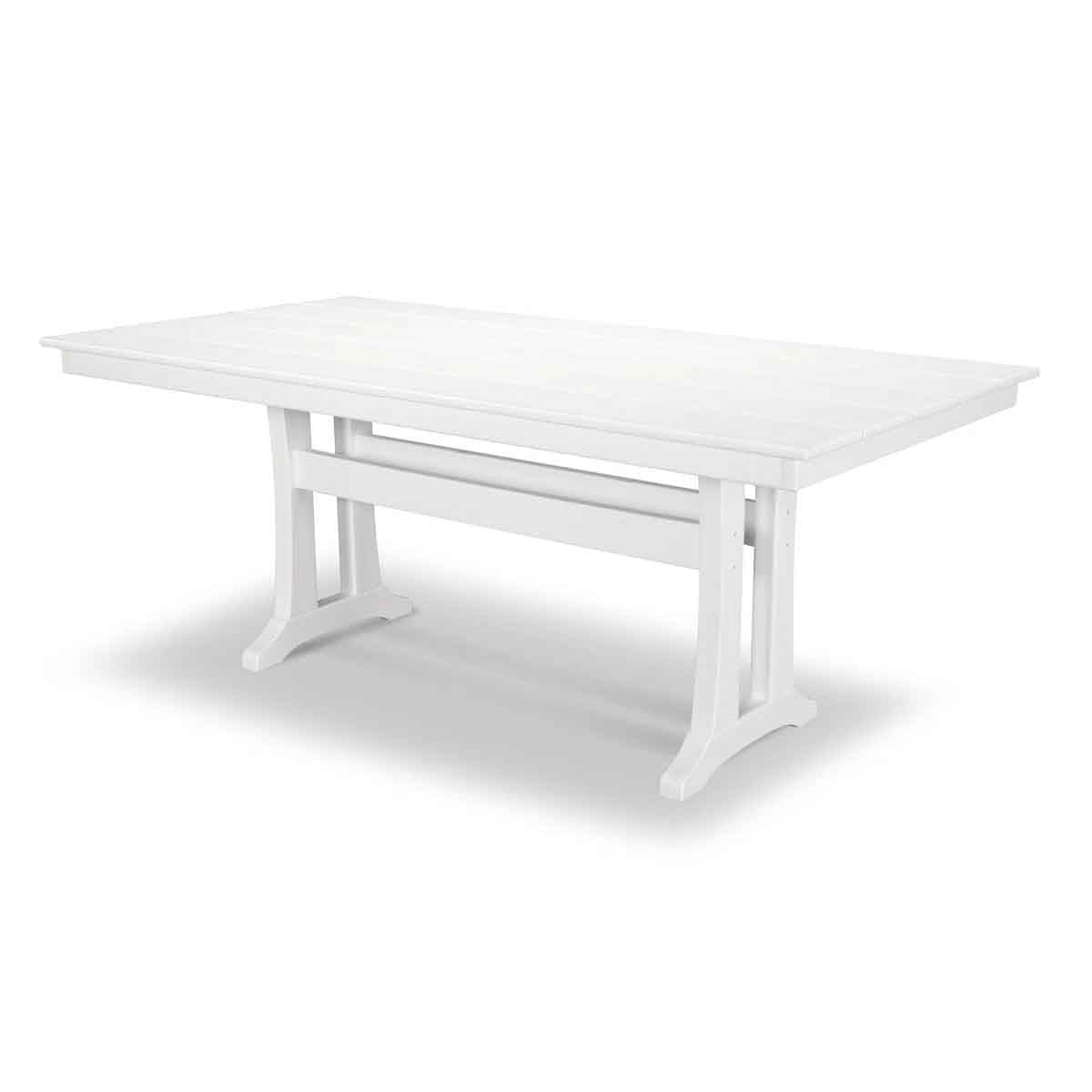 POLYWOOD Tables Trestle 37.75" x 72.25" Dining Table best white outdoor dining tables