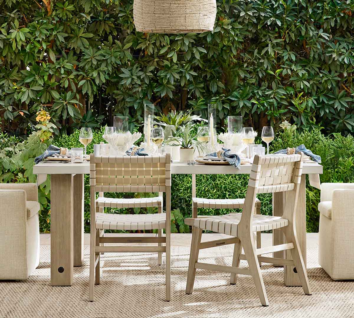 Pottery Barn Abbott FSC® Acacia/Concrete Outdoor Dining Table White outdoor dining tables best