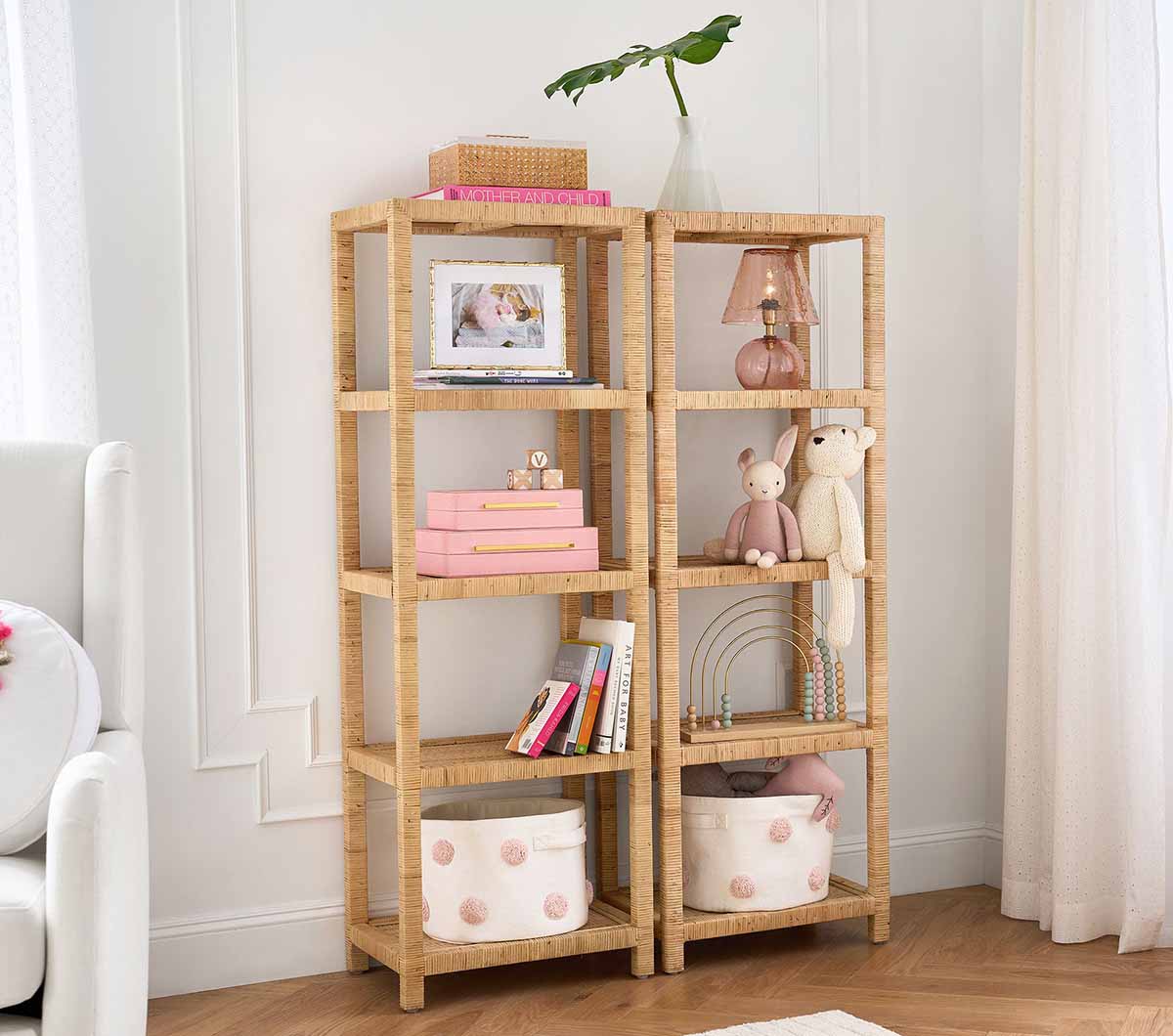 Pottery Barn Kids Rattan Accent Bookcase (20") best rattan bookcases