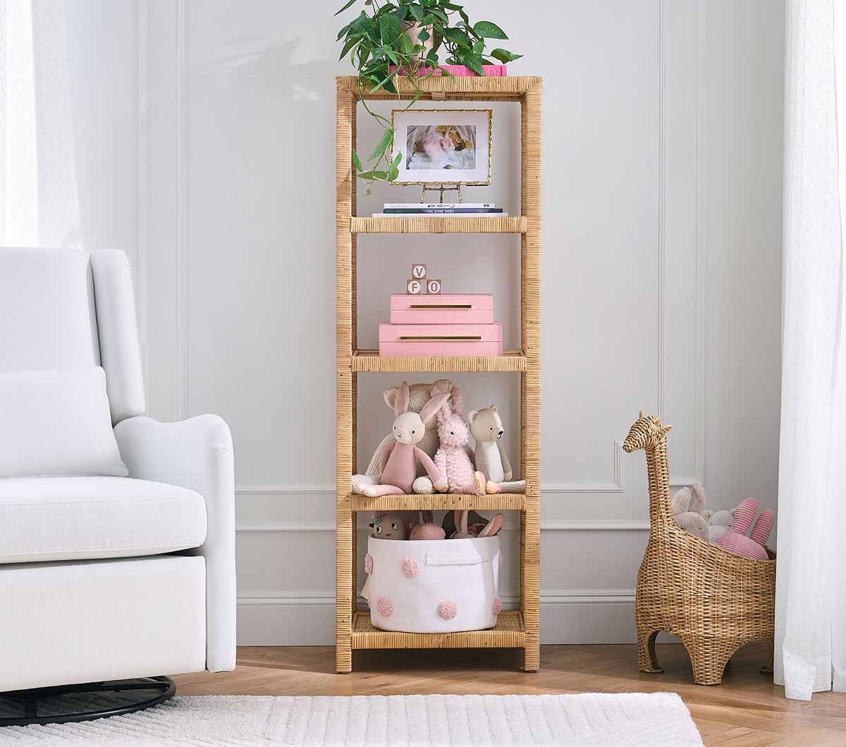 Pottery Barn Kids Rattan Accent Bookcase (20") best rattan bookcases