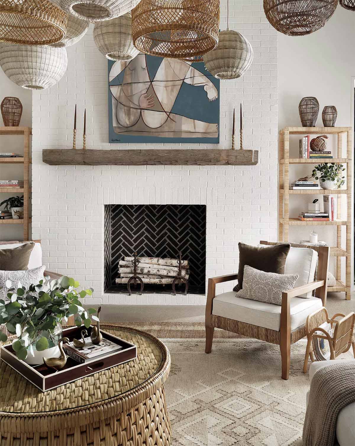 Serena and Lily Balboa Rattan Bookshelf - Natural best rattan bookcases bookshelves