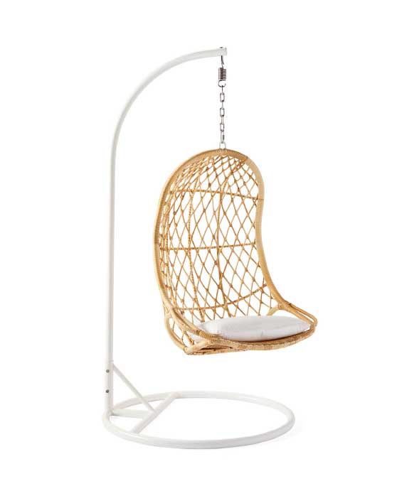 Serena and Lily Capistrano Hanging Chair & Stand Light Dune outdoor egg chairs