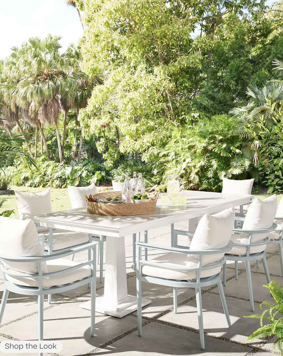 Serena and Lily Hampstead Rectangular Dining Table White outdoor dining tables