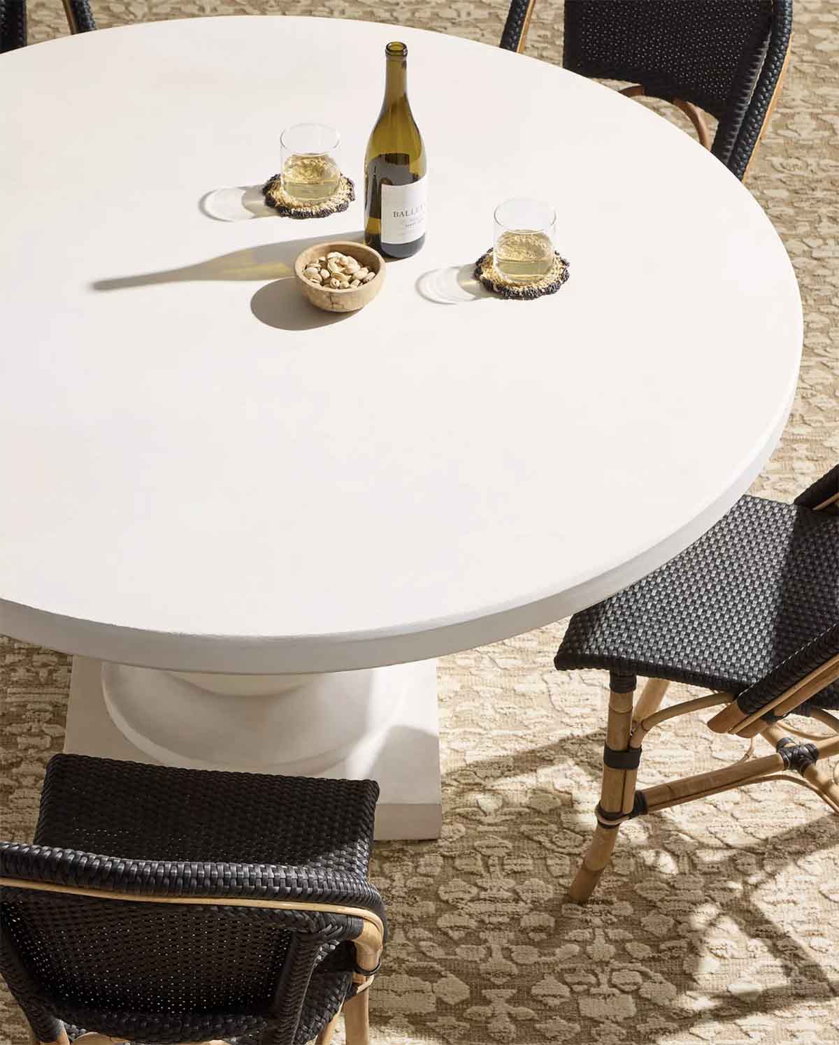 Serena and Lily Terrace Round Dining Table best white outdoor dining tables