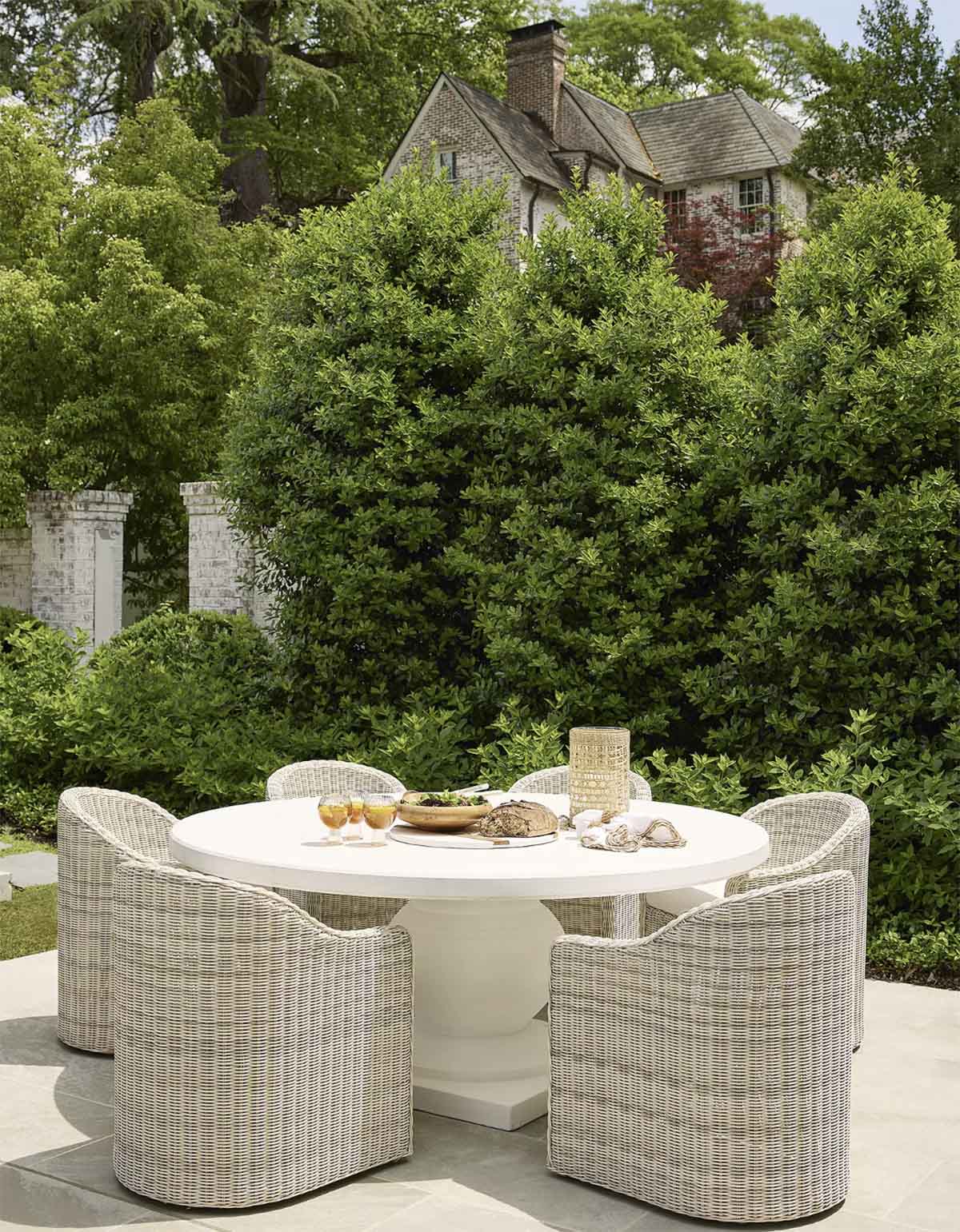 Serena and Lily Terrace Round Dining Table best white outdoor dining tables