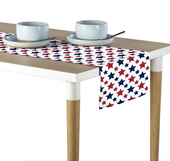 The Holiday Aisle Emborough Geometric Independence Day Table Runner 4th of july table runners