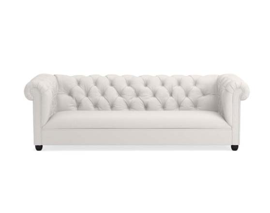 Williams Sonoma Home Bond Chesterfield Sofa Ivory, Perennials Performance Basketweave upholstered chesterfield sofas