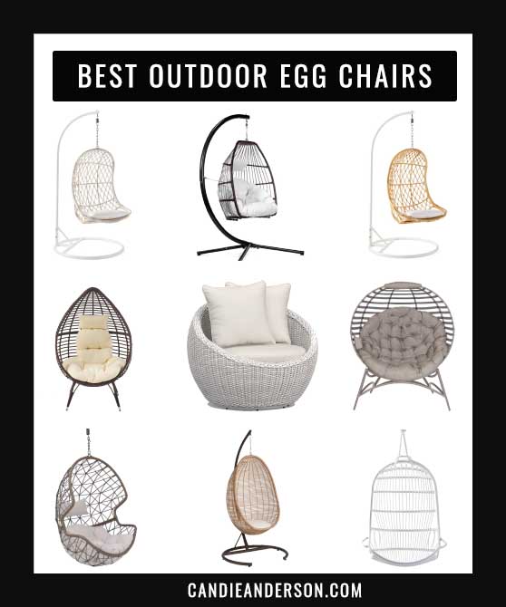 Lifestyle expert, journalist and interior design blogger Candie Anderson of candieanderson.com has the scoop on 20 of the best outdoor egg chairs in every popular design style and trend! 