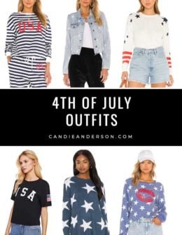 Style expert, journalist and fashion blogger Candie Anderson of candieanderson.com has the scoop on 21 trendy 4th of July outfit ideas! You'll love the cute dresses, tops, sweaters, sweatshirts, shorts, rompers and more! They are perfect for women of all ages. They're also a must for the Summer Olympics which will be taking place very soon.