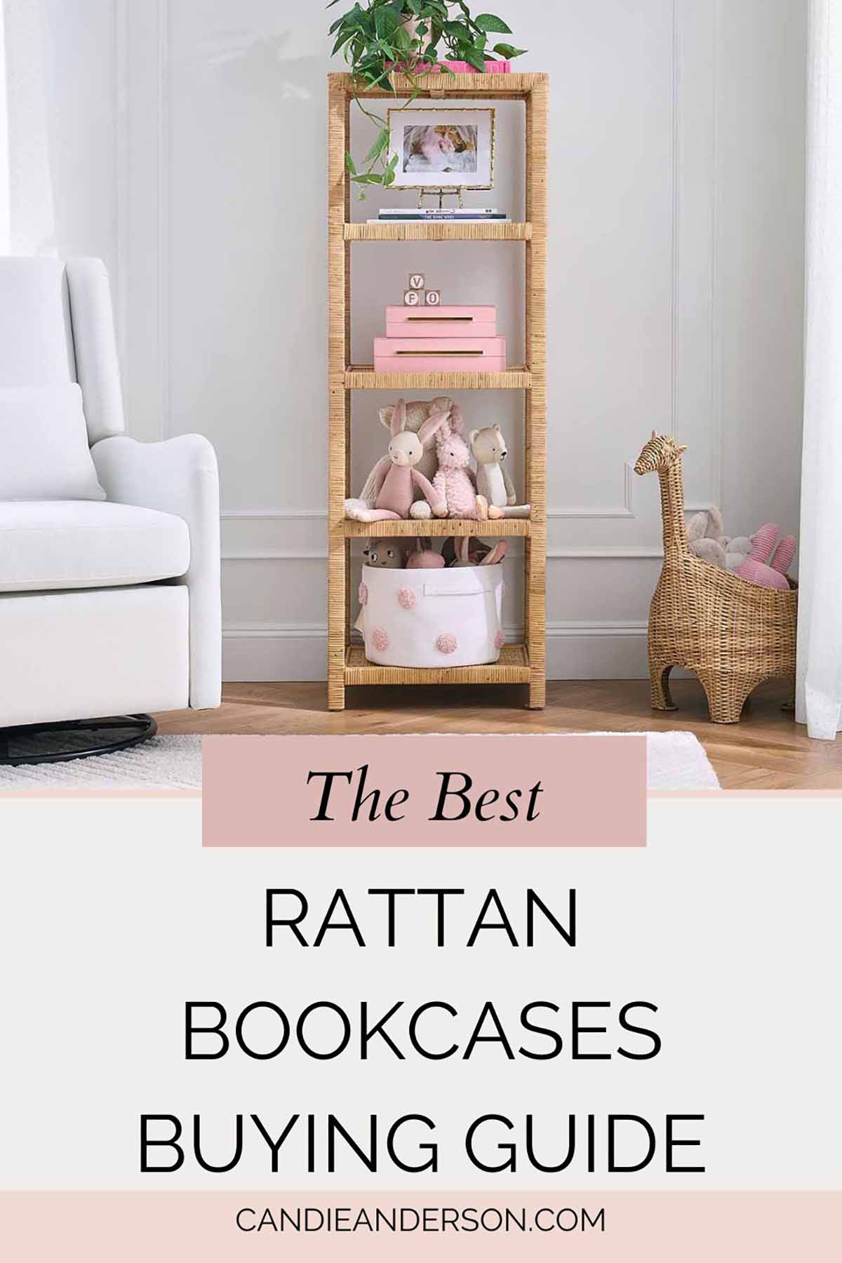 Lifestyle expert, journalsit and interior design blogger Candie Anderson of candieanderson.com shares the best buying guide for rattan bookcases and bookshelves.