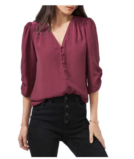 1.STATE Button Front Blouse Ruby Plume nordstrom anniversary sale