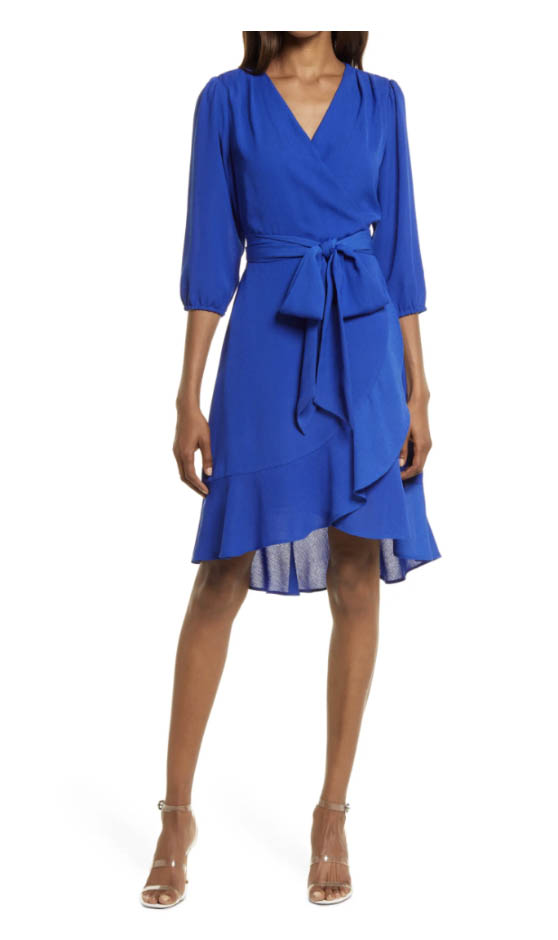 Chelsea28 Twirl Faux Wrap Dress Blue Surf nordstrom anniversary sale