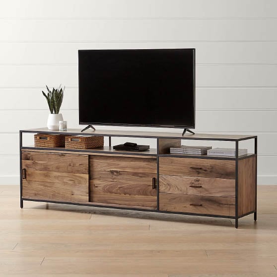 Crate&Barrel Knox Black 90" Industrial Media Console industrial media consoles