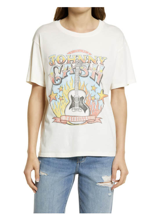 DAYDREAMER Women's Johnny Cash Nashville Graphic Tee Stone Vintage nordstrom anniversary sale