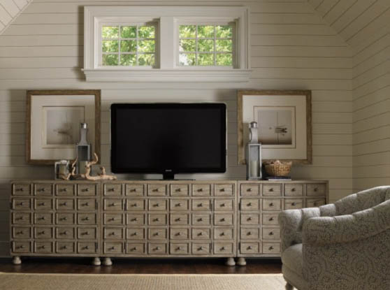 Lexington Brandon 58 Media Console, Driftwood industrial media consoles