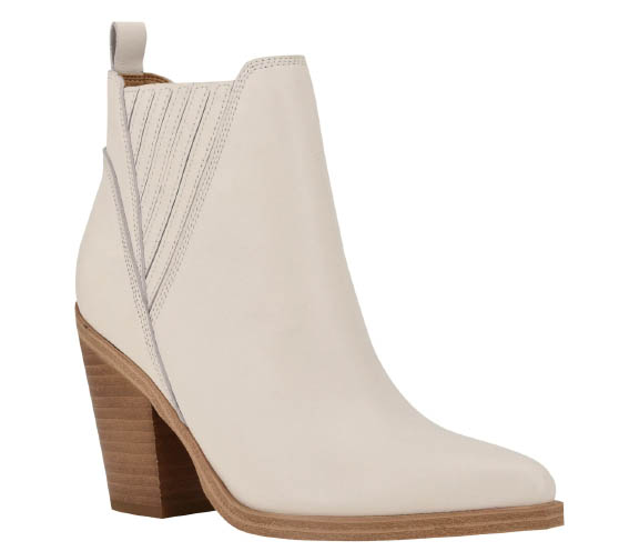 Marc Fisher LTD Gadri Pointed Toe Bootie Chic Cream Leather nordstrom anniversary sale chunky stacked heel