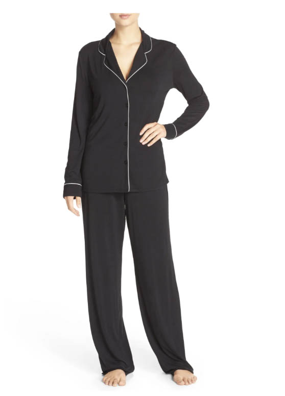 Nordstrom Lingerie Moonlight Pajamas Black white nordstrom anniversary sale